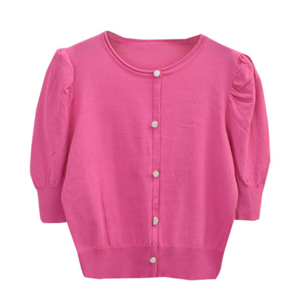 Cardigan de dama model nou cu decolteu rotund si maneci 7/8