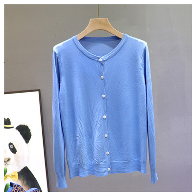 Γυναικεία ζακέτα casual με οβάλ ντεκολτέ