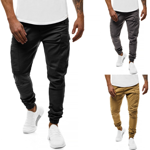 Pantaloni moderni pentru barbati cu buzunare si elastic