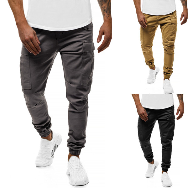 Pantaloni moderni pentru barbati cu buzunare si elastic