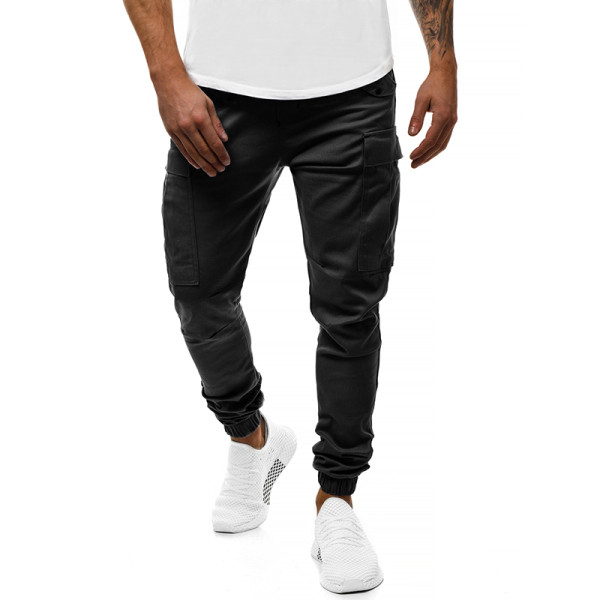 Pantaloni moderni pentru barbati cu buzunare si elastic