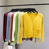 Cardigan de dama model nou cu buzunare si decolteu spitz