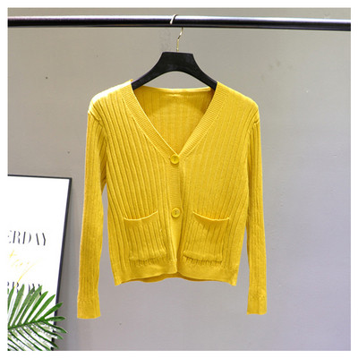 Cardigan de dama model nou cu buzunare si decolteu spitz
