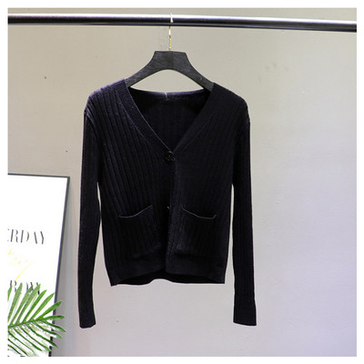 Cardigan de dama model nou cu buzunare si decolteu spitz