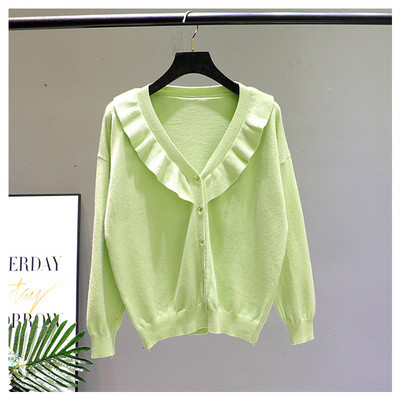 Νέο μοντέλο γυναικεία ζακέτα με  βολάν και λαιμόκοψη