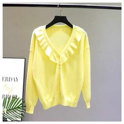 Νέο μοντέλο γυναικεία ζακέτα με  βολάν και λαιμόκοψη