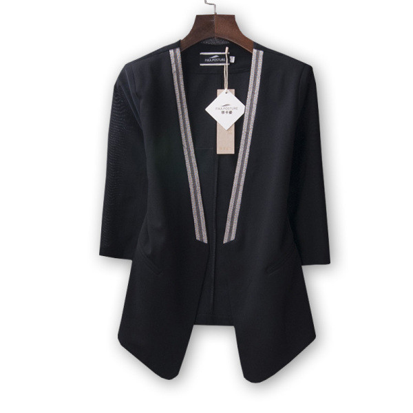 Sieviešu taisna jaka ar 3/4 piedurknēm