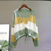 Női csíkos mellény mély nyakkivágással - széles modell