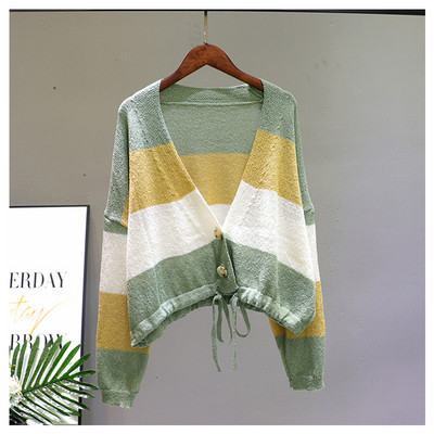 Női csíkos mellény mély nyakkivágással - széles modell