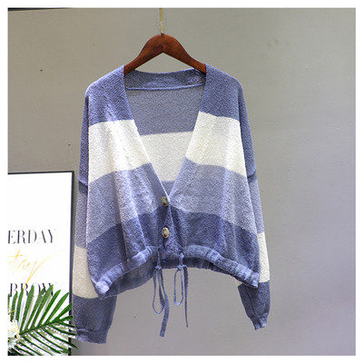 Női csíkos mellény mély nyakkivágással - széles modell