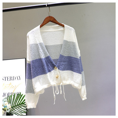 Női csíkos mellény mély nyakkivágással - széles modell