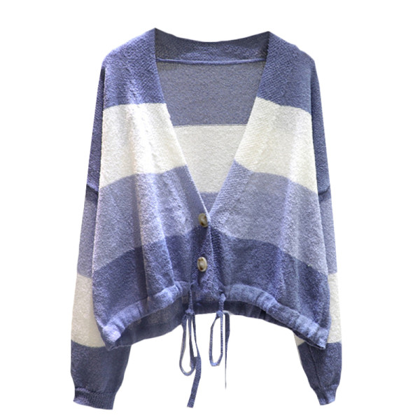 Női csíkos mellény mély nyakkivágással - széles modell