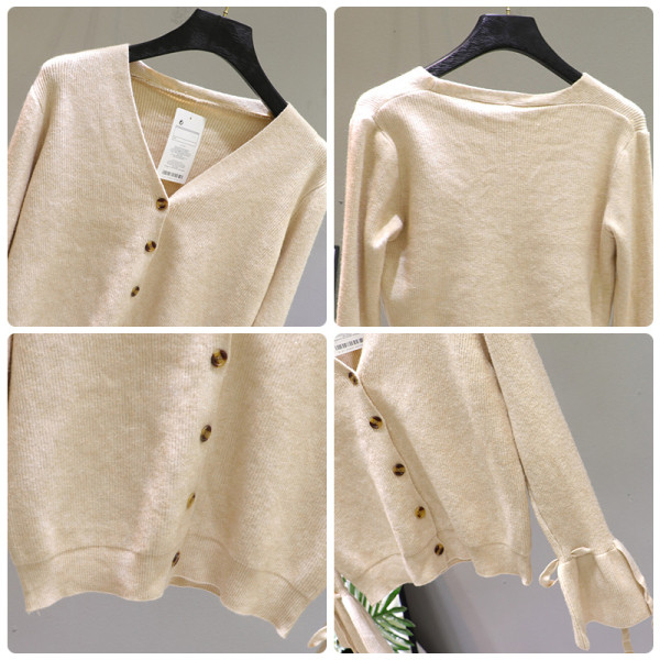 Női mellény lótusz ujjal és spitz nyakkivágással