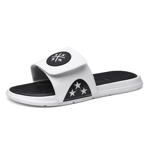 ΝΕΟ μοντέλο ανδρικές μοντέρνες παντόφλες με βελκρό και κέντημα