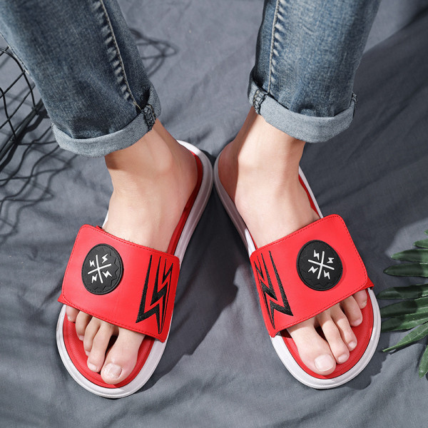 ΝΕΟ μοντέλο ανδρικές μοντέρνες παντόφλες με βελκρό και κέντημα