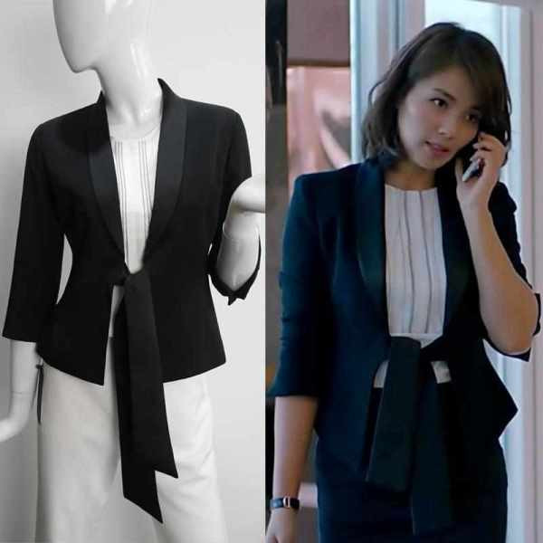 Elegantne naiste lühike paeltega jakk