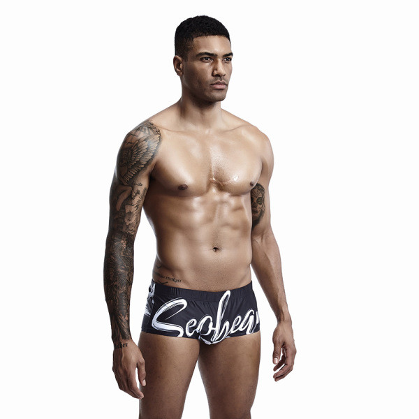 Ανδρικό μαγιό με ελαστική μέση και επιγραφή