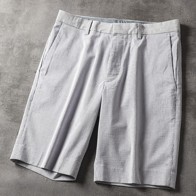 Csíkos férfi 3/4-es nadrág zsebekkel