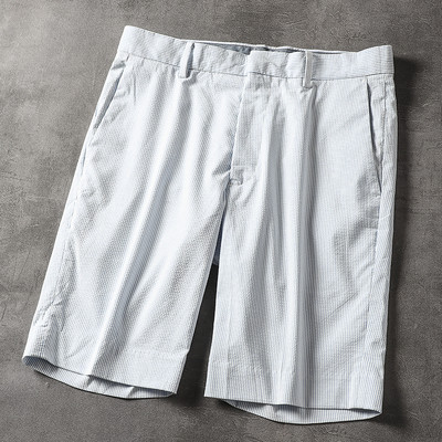 Csíkos férfi 3/4-es nadrág zsebekkel