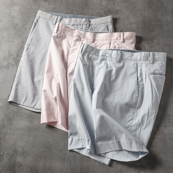 Csíkos férfi 3/4-es nadrág zsebekkel