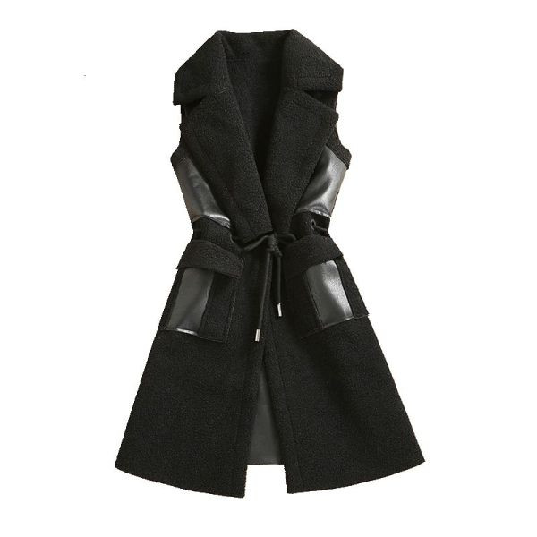 Μακρύ γιλέκο άνοιξη-φθινόπωρο με κορδόνια