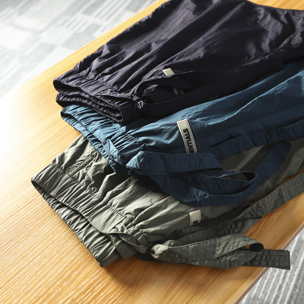 Meeste vabaaja lühikesed lipsudega lühikesed püksid