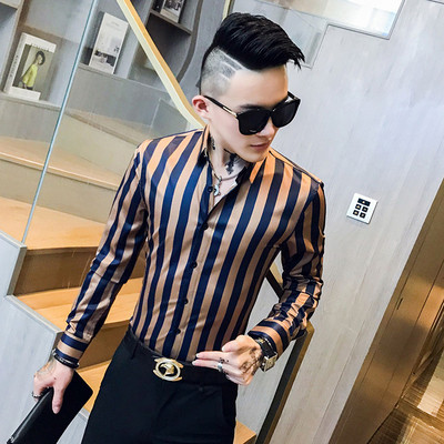 Meeste triibuline särk 3/4 ehk pikkade varrukate ja nööpidega - kaks mudelit