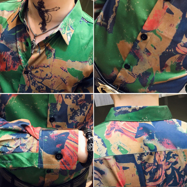 Nyári ing mintás mintával, 3/4 vagy hosszú ujjú