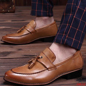 Férfi formális cipő öko-bőr bojttal