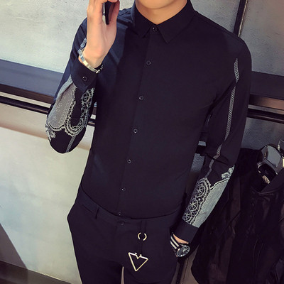 Modern testhezálló ing mintás ujjakkal