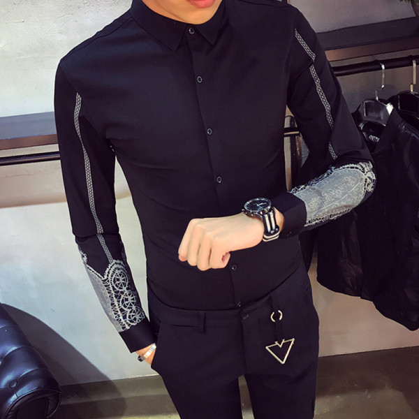 Modern testhezálló ing mintás ujjakkal