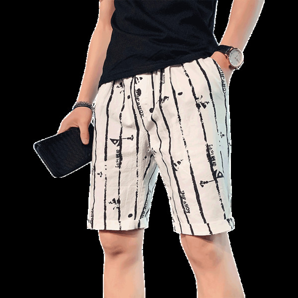 Férfi nyári rövidnadrág gumival és fűzővel