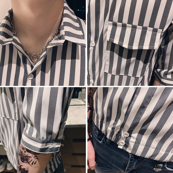 Nyári férfi ing gombokkal és zsebbel