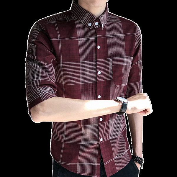 Új modell nyári kockás ing zsebbel és gombokkal