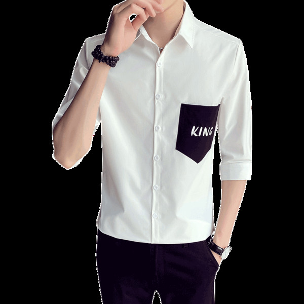 Καλοκαιρινό πουκάμισο ίσιο μοντέλο με κουμπιά και τσέπη