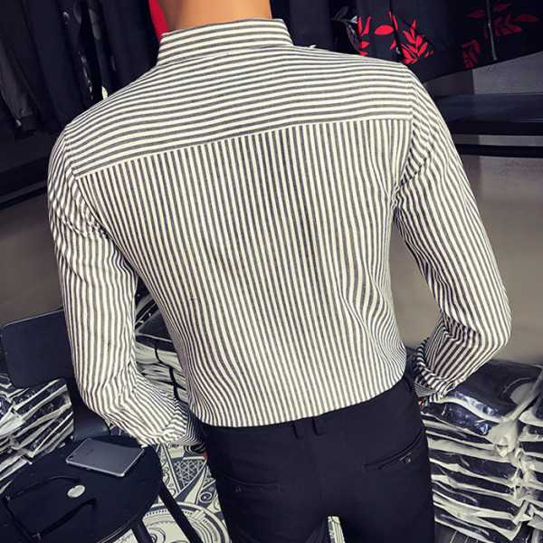 Modern, csíkos testhezálló ing, hosszú ujjal