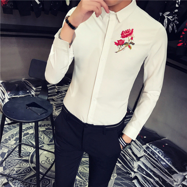 Lilletikandiga ja pikkade varrukatega meeste särk