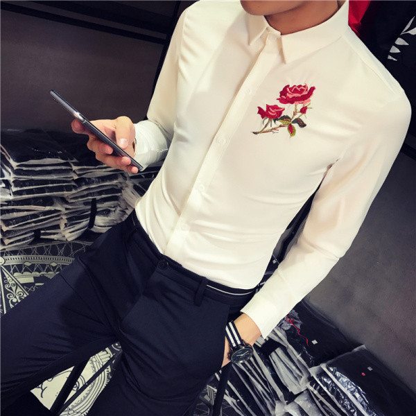 Lilletikandiga ja pikkade varrukatega meeste särk