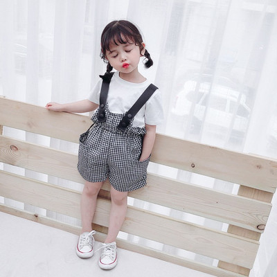 Μοντέρνο παιδικό σετ για κορίτσια ολόσωμη φόρμα + μπλούζα