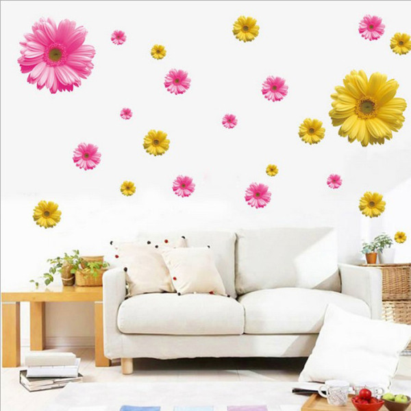Lipnūs sienų lipdukai su gėlėmis