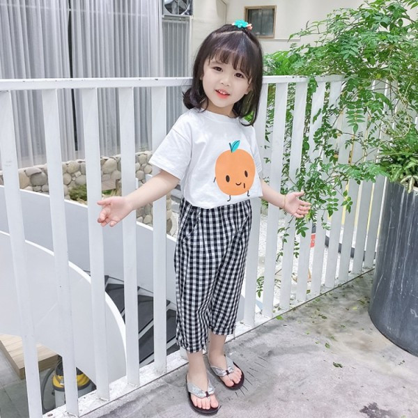 Gyerekkészlet lányoknak kockás nadrág + póló