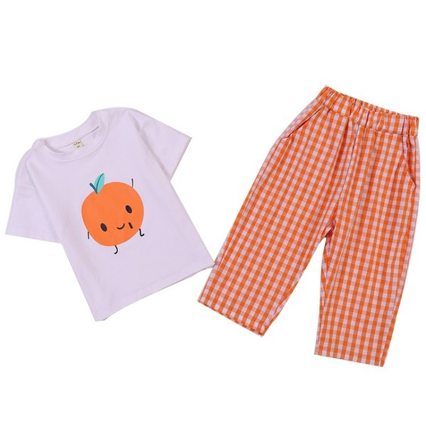 Gyerekkészlet lányoknak kockás nadrág + póló