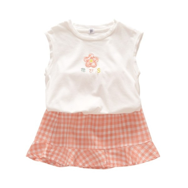 Napi gyerekkészlet lányoknak kockás szoknya + póló