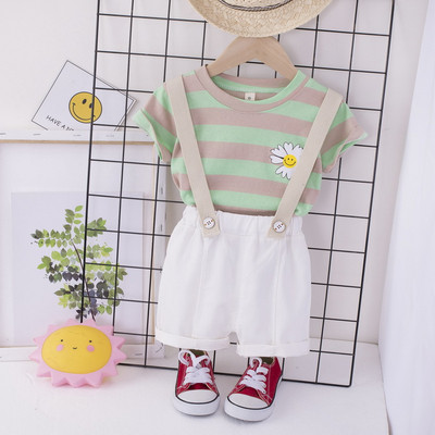 Moodne lastekomplekt tüdrukutele kombinesoon + triibuline pluus