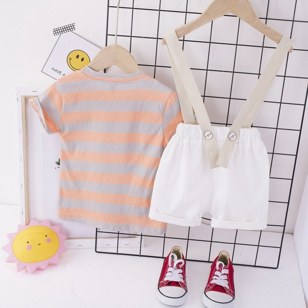 Moodne lastekomplekt tüdrukutele kombinesoon + triibuline pluus