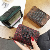 Női pénztárca ekobőr cipzárral, négyzet alakú