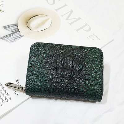 Női pénztárca ekobőr cipzárral, négyzet alakú