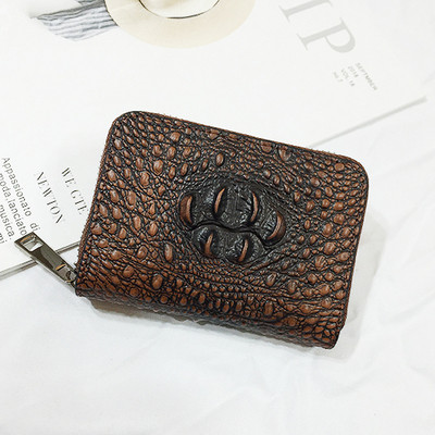 Női pénztárca ekobőr cipzárral, négyzet alakú