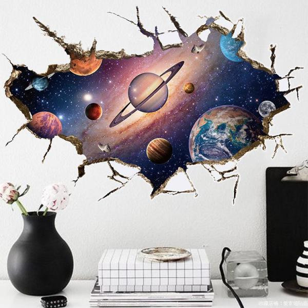 Self-adhesive 3D sticker with planets - two models