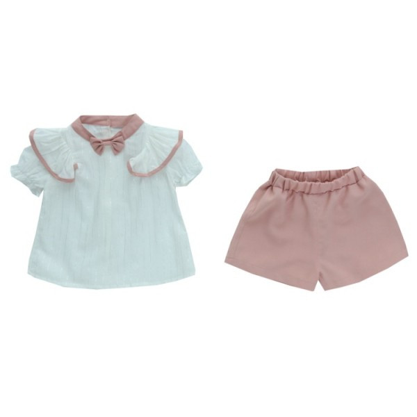 Μοντέρνο παιδικό σετ μπλούζα + σορτς για κορίτσια
